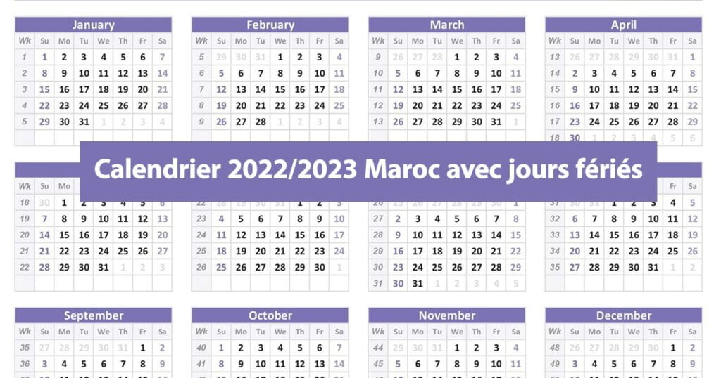 Calendrier 20222023